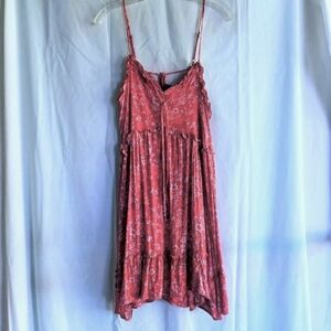 Wild Fable red floral spaghetti straps & ruffles mini dress
